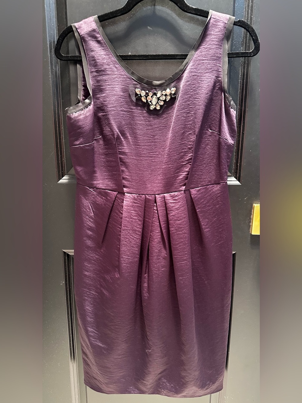 Simply Vera Vera Wang Plum Jewel-Accent Pleated Formal Dress